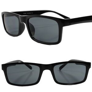Black Rectangle Sunglasses Classic 80s 90s Retro
